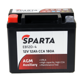Аккумулятор дополнительный SPARTA EB12D-4 (12V 12Ah), auxiliary