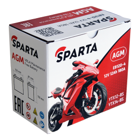 Аккумулятор SPARTA EB12D-4 (12 а/ч), YTX12-BS, YTX14-BS