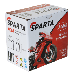 Аккумулятор SPARTA EB5-3-2 (5 а/ч), YTX5L-BS, YT5L-BS, YTZ7S