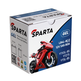 Аккумулятор SPARTA LB4L-B(J) (5 а/ч),YTX5L-BS, YTZ7S, YT5L-BS (Гелевая)