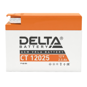 Delta AGM СТ 12025 (2,5 а/ч) бок YTX4B-BS